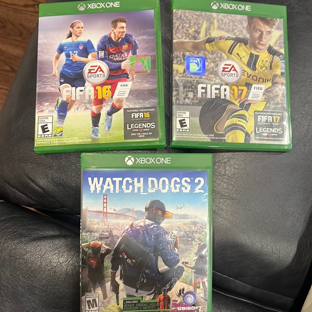 XBOX ONE - You get 3 games. FIFA 16 & 17. WATCH DOGS 2.